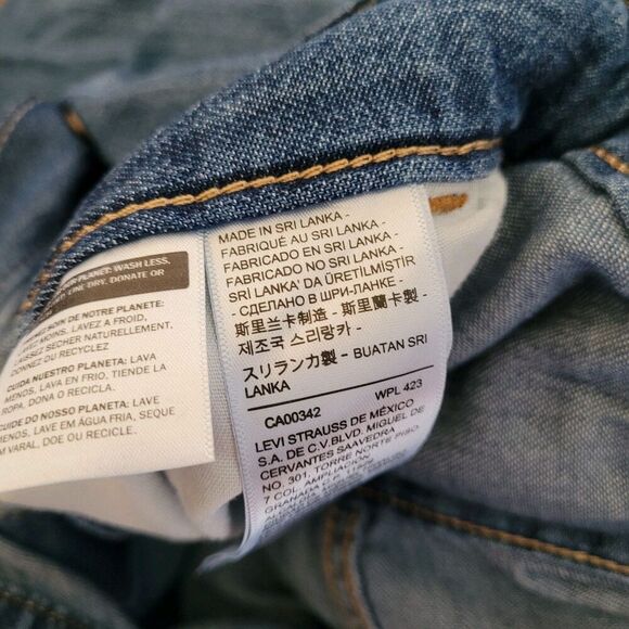 Levi's Denim Coveralls Womens Sz Xsmall Overall Blue Long Sleeve Snap Button Nwt - Picture 4 of 9